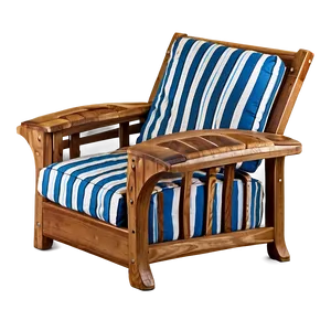 Beach Style Armchair PNG 06262024