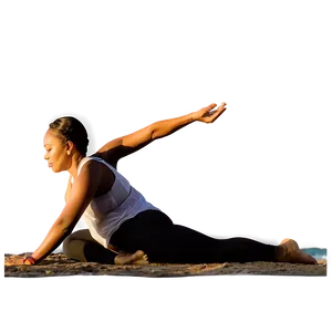 Beach Sunrise Yoga PNG Efs