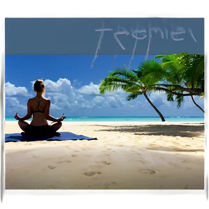 Beach Sunrise Yoga PNG Kbg