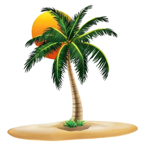 Beach Sunset Palm Trees PNG 20 PNG