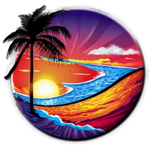 Beach Sunset Reflection PNG 48