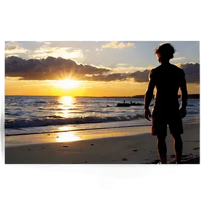 Beach Sunset Silhouettes PNG Efp
