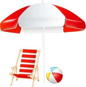 Beach Umbrella Deckchair Beachball PNG image