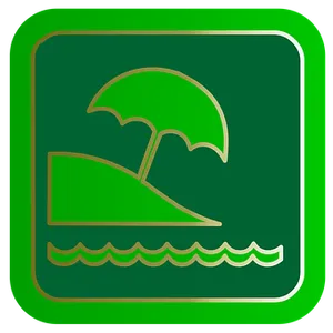 Beach Umbrellaand Waves Icon PNG image