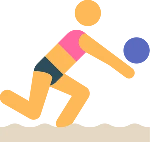 Beach Volleyball Player Icon PNG