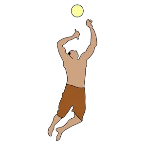 Beach Volleyball Serve Illustration PNG
