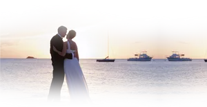 Beach Wedding Sunset Embrace PNG