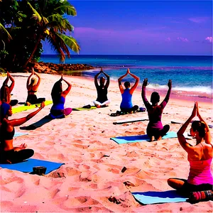 Beach Yoga Session Png 21 PNG image