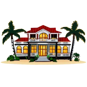 Beachfront Mansion Sunset PNG 05242024
