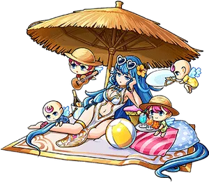 Beachside_ Animated_ Characters_ Relaxing.png PNG image
