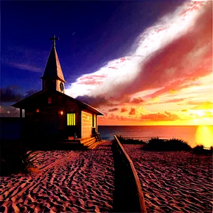 Beachside Chapel Sunset Png 36 PNG image