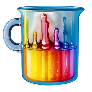 Beaker With Colorful Liquid PNG Fdo