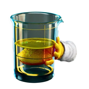 Beaker With Yellow Substance PNG 05232024 PNG