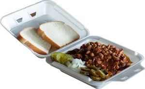 Beansand B B Q Meal Styrofoam Container PNG image