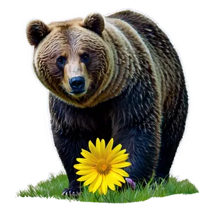 Bear And Flowers Png Grj48 PNG image