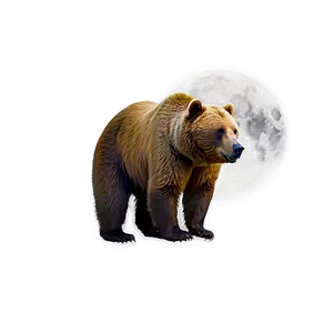 Bear And Moon PNG Wxi36