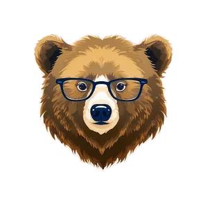 Bear Face With Glasses PNG Vpl PNG