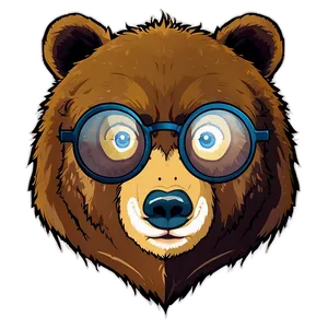 Bear Face With Glasses PNG Xay PNG
