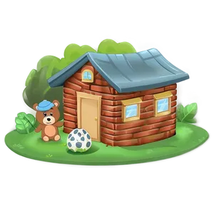 Bear Family Home Cartoon Png Hkm PNG image