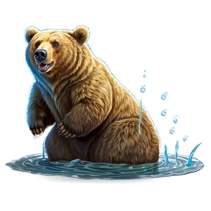 Bear Fishing PNG 8