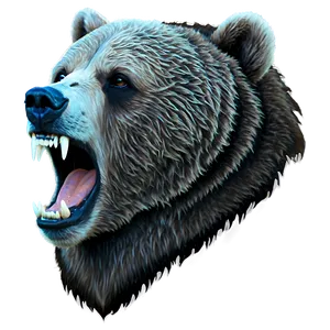 Bear Head And Moon PNG 51