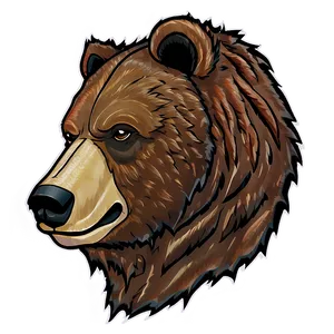 Bear Head Side View PNG 06292024 PNG