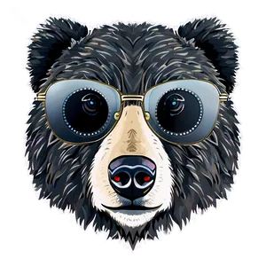 Bear Head With Glasses PNG 5