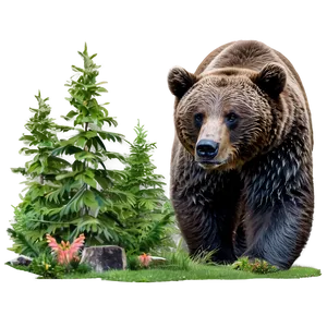 Bear In Forest Png 06112024 PNG image