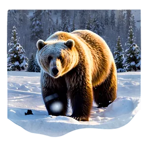 Bear In Snow PNG Stc