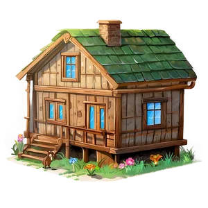 Bear's Family Home Illustration PNG 8 PNG