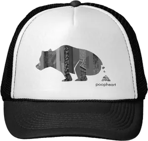Bear Silhouette Trucker Hat PNG