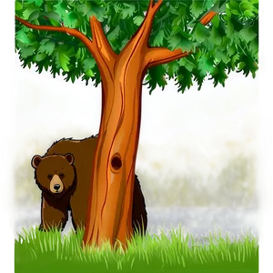 Bear Under Tree Png 25 PNG image