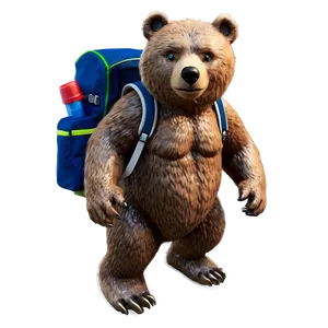 Bear With Backpack Png 05032024 PNG image