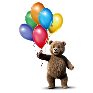 Bear With Balloons PNG 7