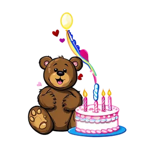 Bear With Cake Png Atw68 PNG image