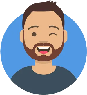 Bearded Man Avatar Graphic PNG image