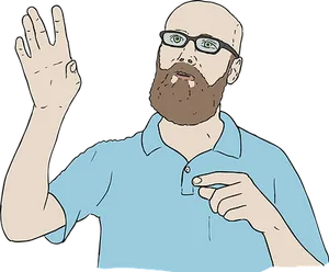 Bearded Man Greeting