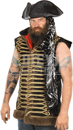 Bearded Manin Pirate Costume PNG