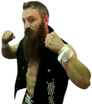 Bearded Wrestler Readyto Fight PNG image