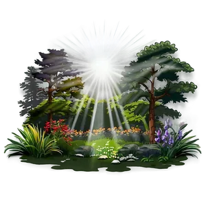 Beautiful Sunrays Nature Scene Png 89 PNG image