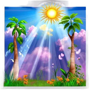 Beautiful Sunrays Nature Scene Png 93 PNG image