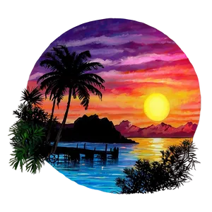 Beautiful Sunset Painting PNG 72 PNG