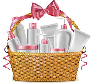 Beauty Products Gift Basket PNG image