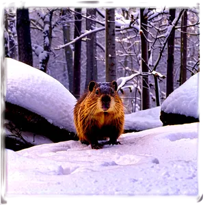 Beaver In Snowy Landscape Png 49 PNG image