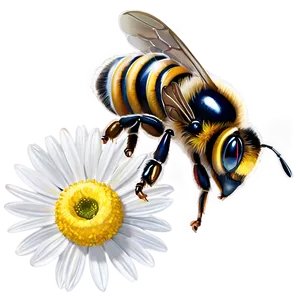 Bee And Daisy Png 05232024 PNG image