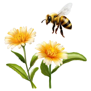 Bee Enjoying Nectar Png 06252024 PNG image