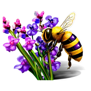 Bee In Garden PNG 06252024