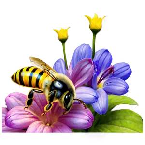 Bee On A Flower Png Aur43 PNG image