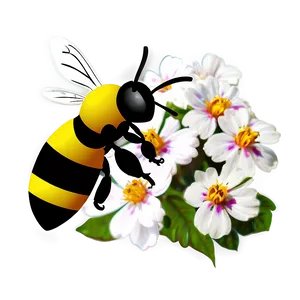 Bee On Flower Png 06252024 PNG image