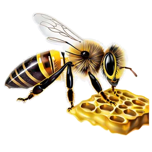 Bee On Honeycomb Png 06252024 PNG image